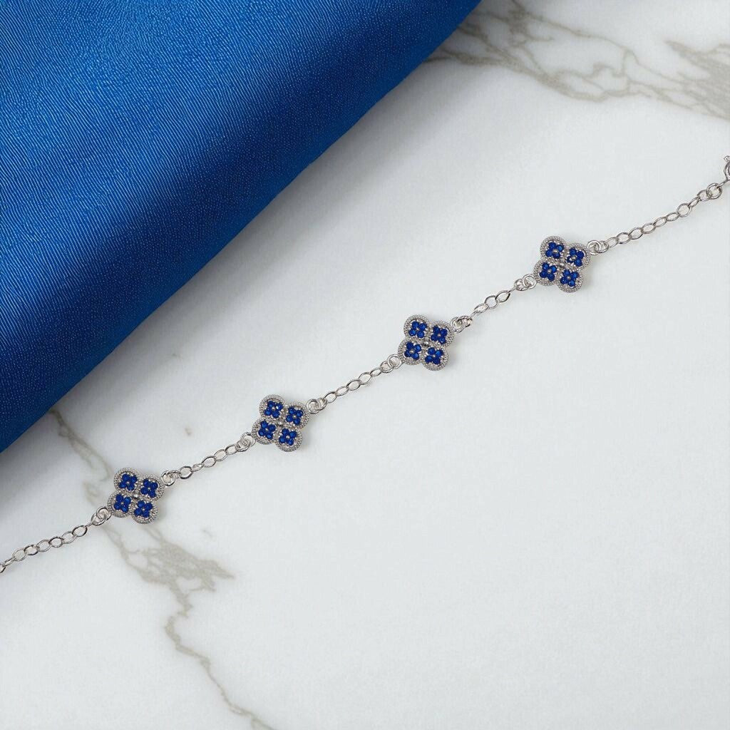 Pulso De Plata .925 Estilo Trebol Chico