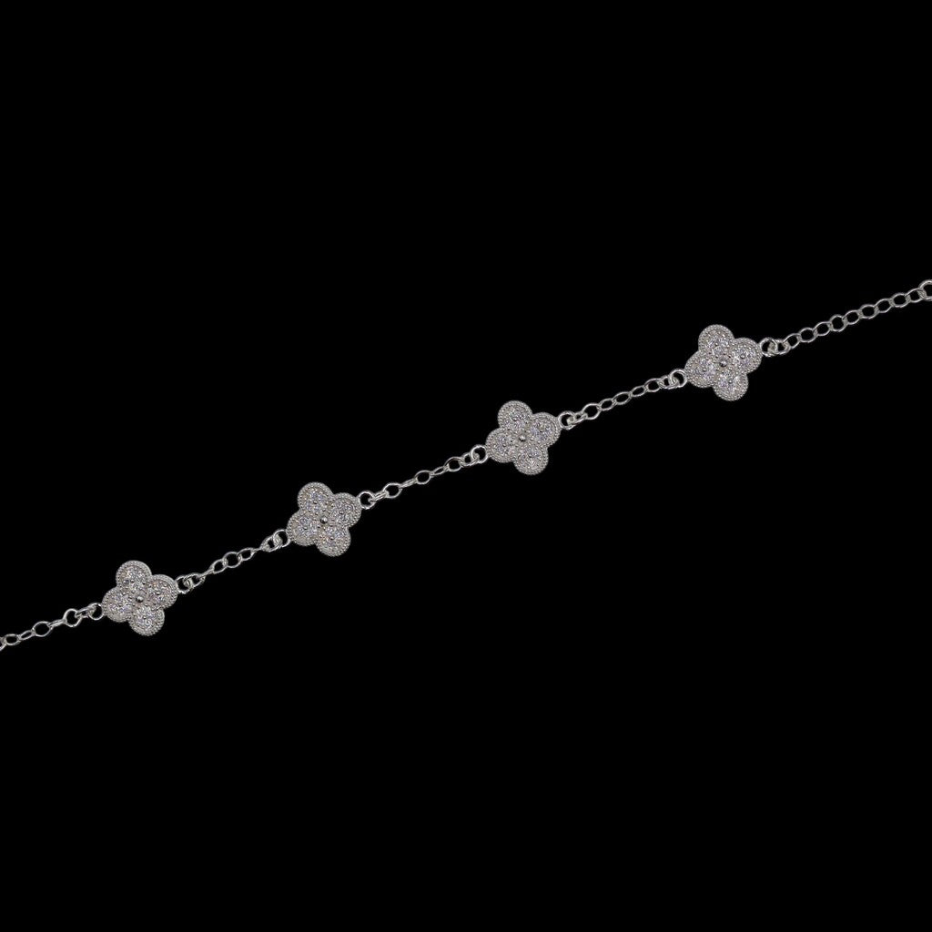 Pulso De Plata .925 Estilo Trebol Chico